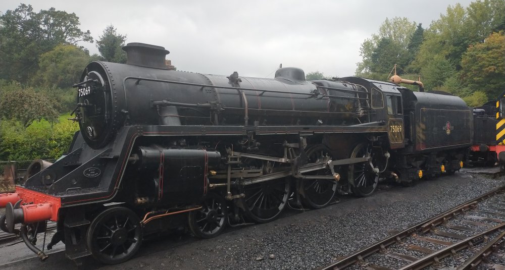 BR standard 4MT mixed traffic 4-6-0 steam locomotive 75069 at the SVR Autumn Steam Gala September 2024
