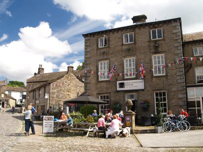Grassington House in the main square of the market town of Grassington, Wharfedale, North Yorkshire Dales National Park, England