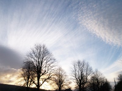 Early morning cloud effects from outside Dufton Youth Hostel (England YHA).
