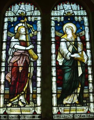 the more 'traditional' Victorian style stained glass