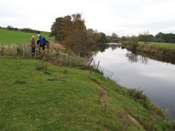 we'll just wait for the next bridge to show up as we happily walk along the bank! - River Eden walk, Bolton Village near Appleby, Cumbria, Northern England