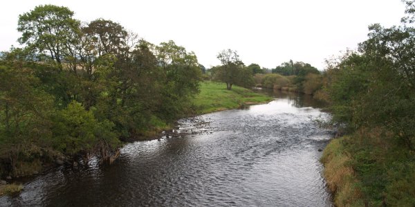 Autumn Scene on the River Eden. - River Eden walk, Bolton Village near Appleby, Cumbria, Northern England