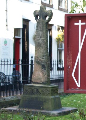 the weathered remains of an old Norse Cross - Penrith Town, Cumbria, Northern England