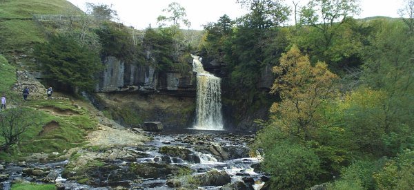 the peaty water of the Ingleton Waterfalls