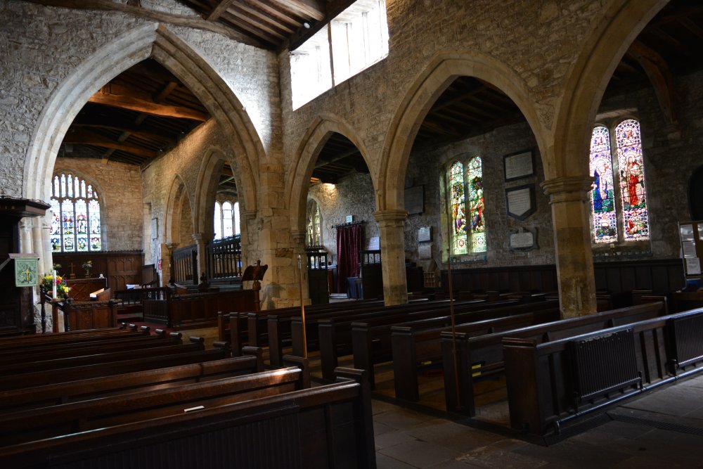 Looking across to the south aisle of St Andrew's Church, Grinton, Swaledale, North Yorkshire, England