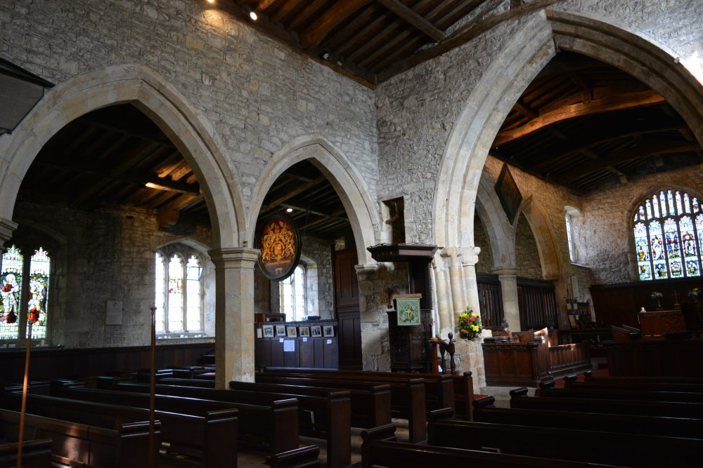 Looking across to the north aisle of St Andrew's Church, Grinton, Swaledale, North Yorkshire, England