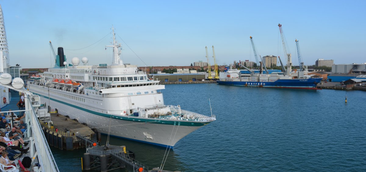 MS ALBATROS cruise ship in Portsmouth harbour to Santander Brittany Ferries
