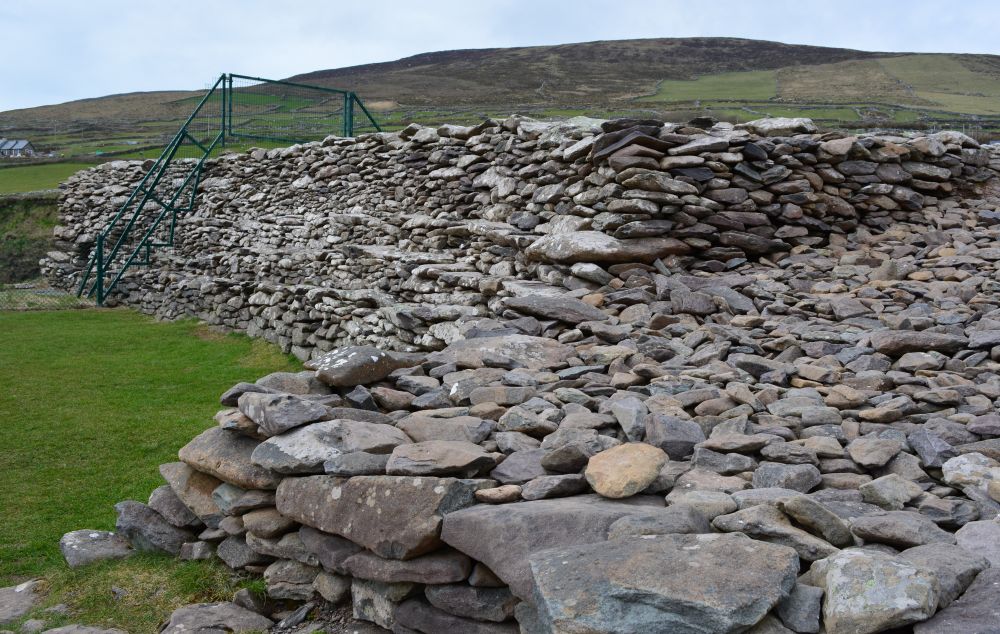 Defensive stone walls of Dunbeg prehistoric fort