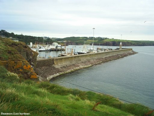 The breakwater of Dunmore East Harbour.