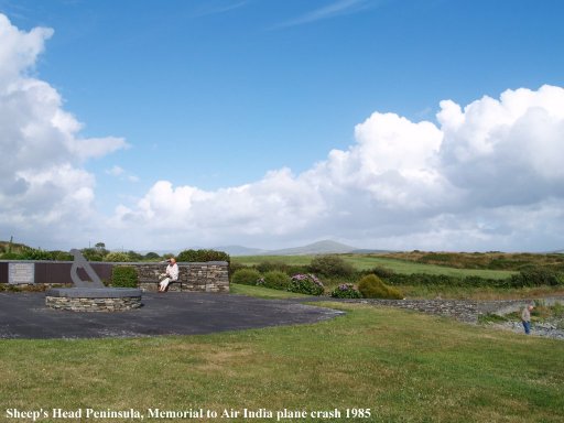 The 'Irish Harp' memorial on the Sheep's Head Peninsula to the Air India plane crash in 1985