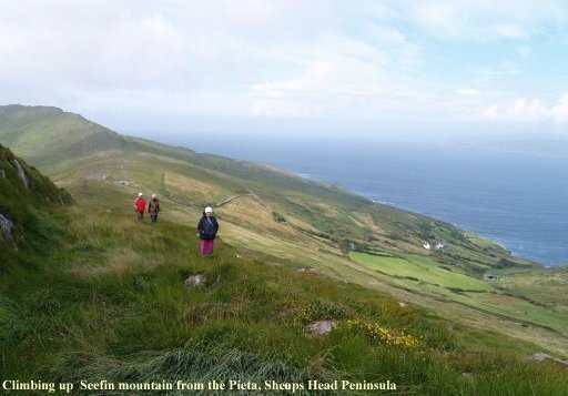 Climbing up Seefin Mountain from the Pieta.