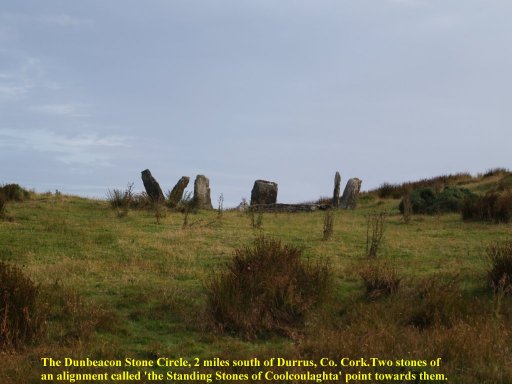 The Dunbeacon Stone Circle, 2 miles south of Durrus near Bantry, Co. Cork.
