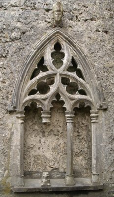 The sedilia in the chancel - St Fachtnan's Cathedral & Crosses, Kilfenora, The Burren, County Clare, West of Ireland