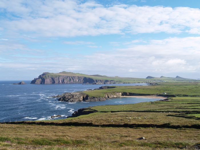 The coast near Dunquin,  Ferriters Cove, Clogher Beach, and the Three Sisters in the distant-right of the picture - Dunquin, Dingle Peninsular, Co. Kerry, West of Ireland