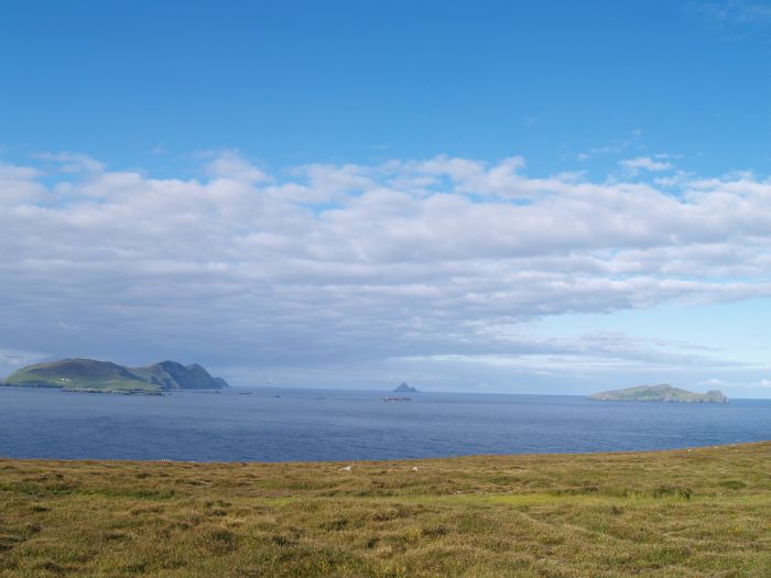 The view near Dunquin looking out to sea to the Blasket Islands - Dunquin, Dingle Peninsular, Co. Kerry, West of Ireland