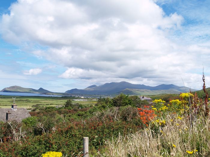 Mount Brandon mountain range and Ballydavid Head, viewed from Ballyferriter - Dingle Peninsular, Co. Kerry, West of Ireland