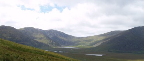Looking north-west across to the Brandon Mountain range from the top of the Connor Pass - Dingle Peninsular, Co. Kerry, West of Ireland