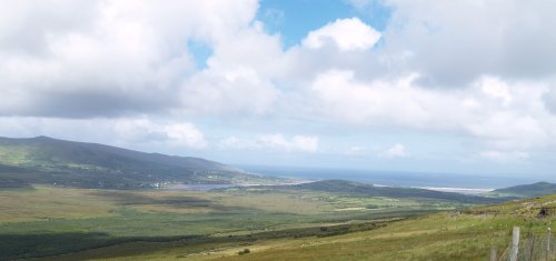 Looking north-east down to Brandon Bay from the top of the pass - Dingle Peninsular, Co. Kerry, West of Ireland