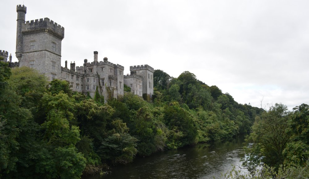 Much of Lismore Castle has been rebuilt in the Gothic style. Town of Lismore, Co. Waterford, Republic of Ireland
