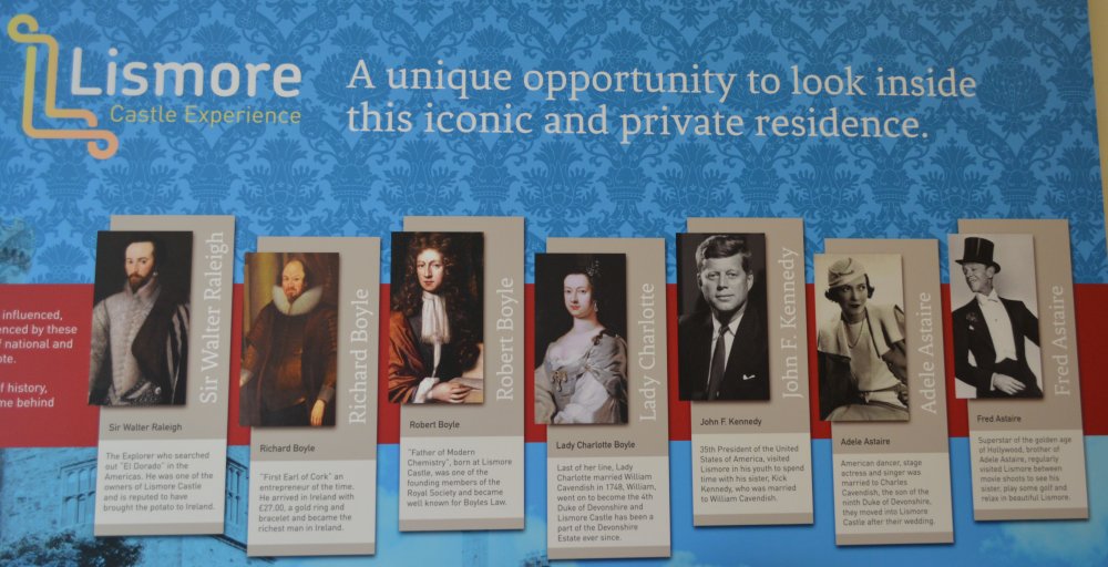 Examples of famous people associated with Lismore Castle (from the tourist information centre in Lismore), Co. Waterford, Republic of Ireland