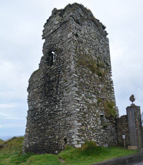 The gatehouse tower of the castle Old Head of Kinsale, Co. Cork, Ireland