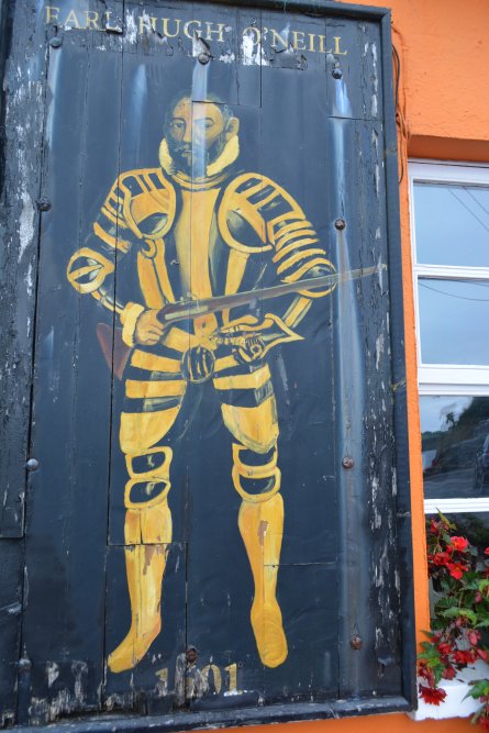 A 'gentlemen' involved the failed 1601 Battle of Kinsale Earl Hugh O'Neill pictured on the front of the Bulman pub Summer Cove Scilly Walk Kinsale Co. Cork Ireland