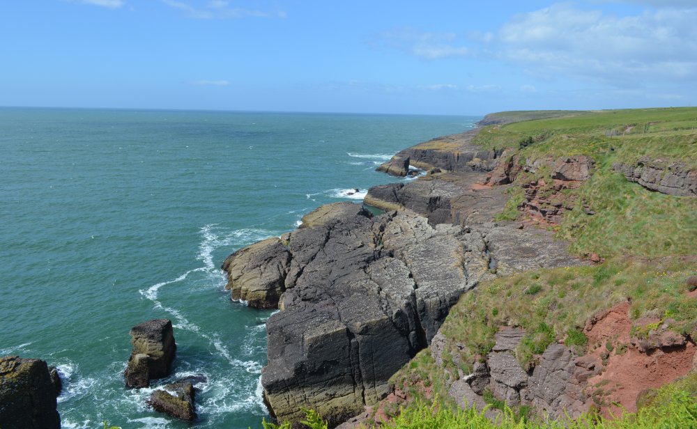 Scenic Cliff Walk from Dunmore East to Portally beach, Co. Waterford, Ireland