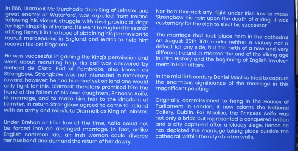 The story of Strongbow (Earl of Pembroke) and Aoife in the history of Waterford, Ireland