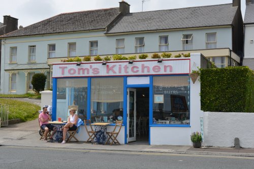 Tramore: After a good walk on the beach, time for a little refreshment in Tom's Kitchen, a fine cafe serving good food Co. Waterford Ireland