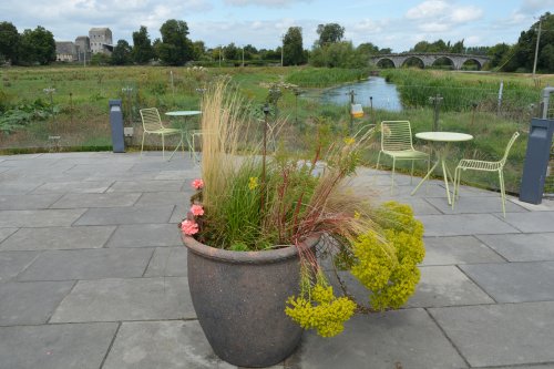 The Riverside Cafe and Terrace at the Nicholas Mosse Pottery and Shop, River Nore, Bennettsbridge, Co. Kilkenny
