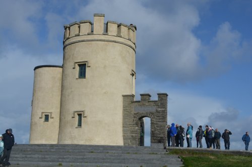 19th century O'Brien's Tower built in 1835 as a 'tea house' for Victorian tourists and guests Cliffs of Moher, Co. Clare, Wild Atlantic Way, West of Ireland Coast