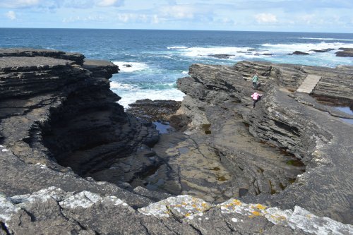 Pollock Holes formed by the sea eroding away the softer rocks on the Kilkee Cliff Walk Kilkee, Co. Clare, West of Ireland