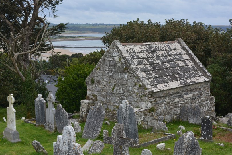 St Declan's Oratory, the 5th century grave, reputed to be the burial site of St Declan in the 5th century, one of the oldest Christian burial sites in Ireland. The burial site is housed in an 9th/10th century early medieval shrine chapel, re-roofed and 'modernised' in 1716. Ardmore, Co. Waterford, Ireland