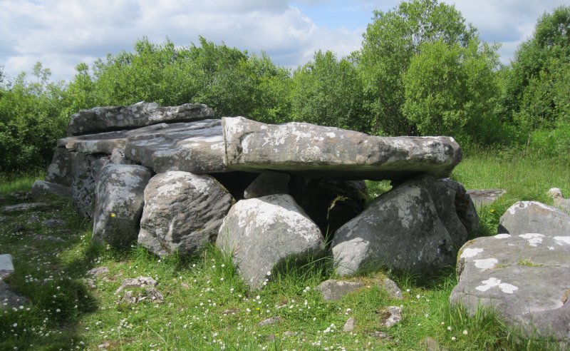 The double chambered Giant's Grave wedge tomb dating from later Neolithic Period about 2500 BCE 2500 BCCavan Burren Park walks and prehistoric sites, Co. Cavan, Ireland