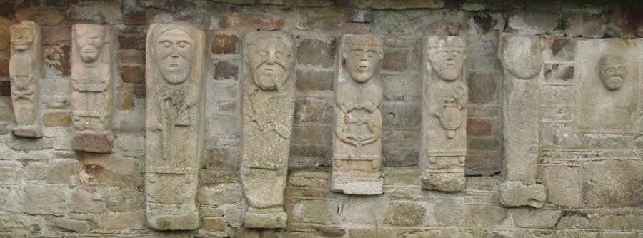 72. The eight 9th-10th century carved figures in the ancient Christian community site on White Island, Lower Lough Erne, Co. Fermanagh, Northern Island (NI).