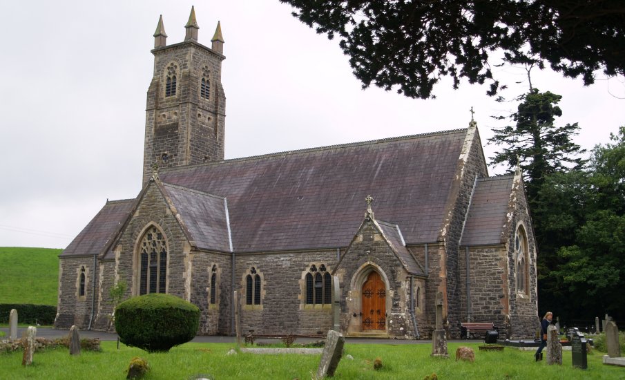 63. Killadeas Church (Church of Ireland), Co. Fermanagh, Northern Island which has some interesting stones amongst the gravestones! - see next picture.