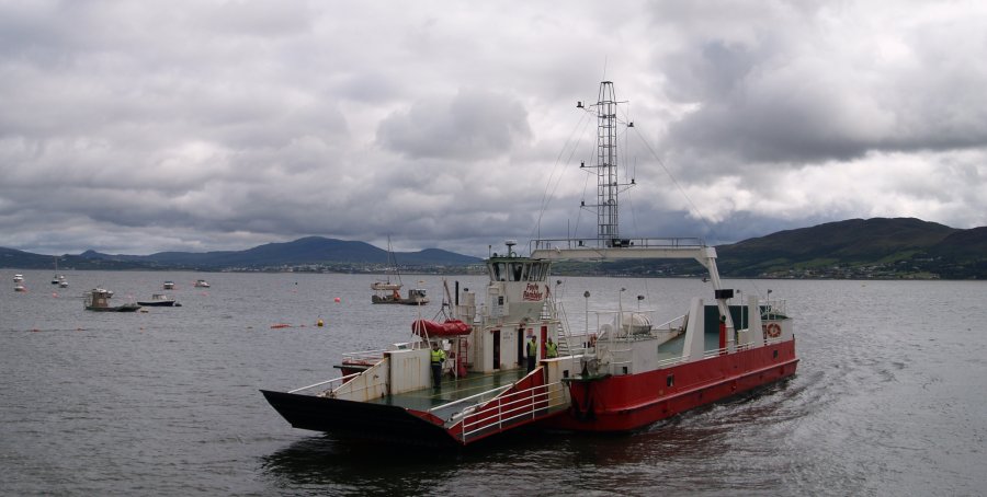 136. The Lough Swilly Ferry, conveys cars, coaches, lorries and foot passengers between Rathmullan on the Fanad Peninsula, and, Buncrana on the Inishowen Peninsula in north Co. Donegal.