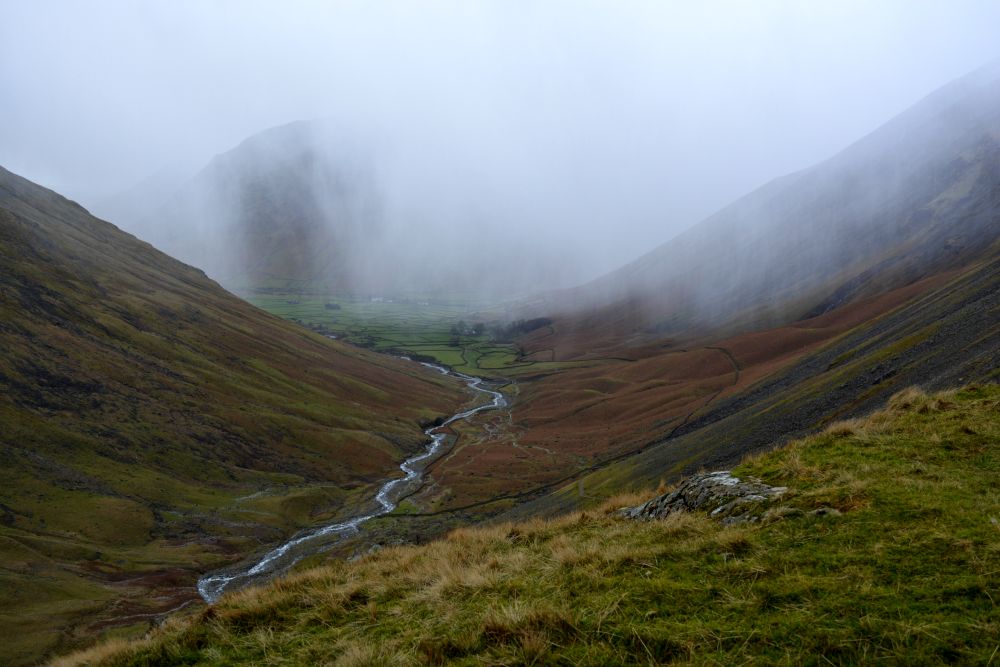 walk from upper Wasdale Head to Sty Head Tarn stunning views