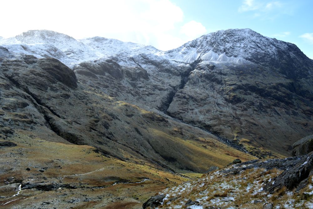 Scafell and Lingmell walk from upper Wasdale Head to Sty Head Tarn stunning views
