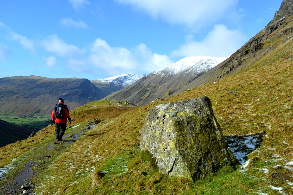 walk from upper Wasdale Head to Sty Head Tarn stunning views