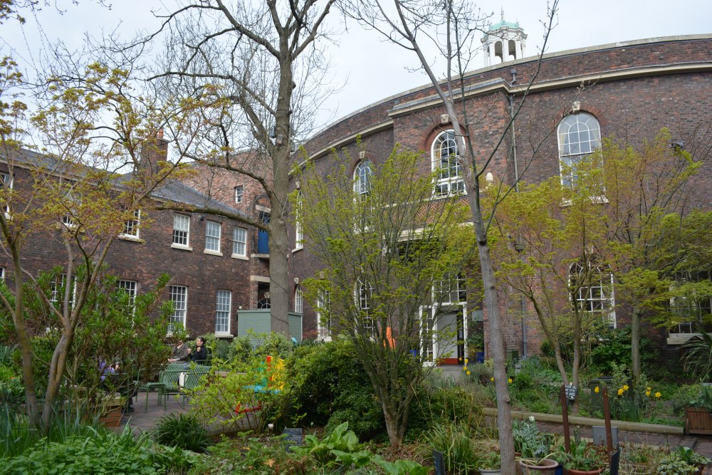 The garden at the rear of the Bluecoat Chambers Liverpool