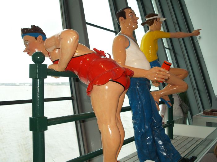 Museum of Liverpool: The artwork-sculpture called 'Wish You where here' by John Cinch in 1984.