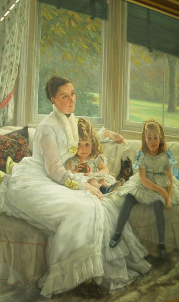 Oil paint on canvas painting 'Catherine Smith Gill and Two of Her Children', painting by James Tissot (1836-1902) Walker Art Gallery Liverpool