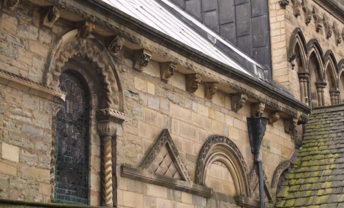 A whole series of beautifully crafted early Norman carvings, with particularly rich stonework on the north side of the chancel.