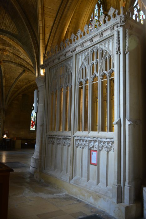 Founder's Chantry in the north aisle of the choir contains tomb of Robert Fitz-Hamon who founded the abbey Tewkesbury Abbey Gloucestershire England