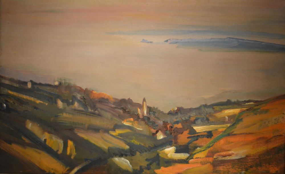 Evening, Cornwall, Towards St Ives 1947 oil on canvas painting by David Bomberg Herbert Art Gallery & Museum Coventry