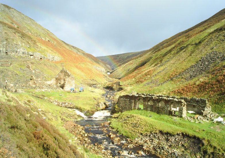 13. The ruined buildings from the mine workings in Gunnerside Gill, Swaledale, Yorkshire Dales National Park, North Yorkshire.
