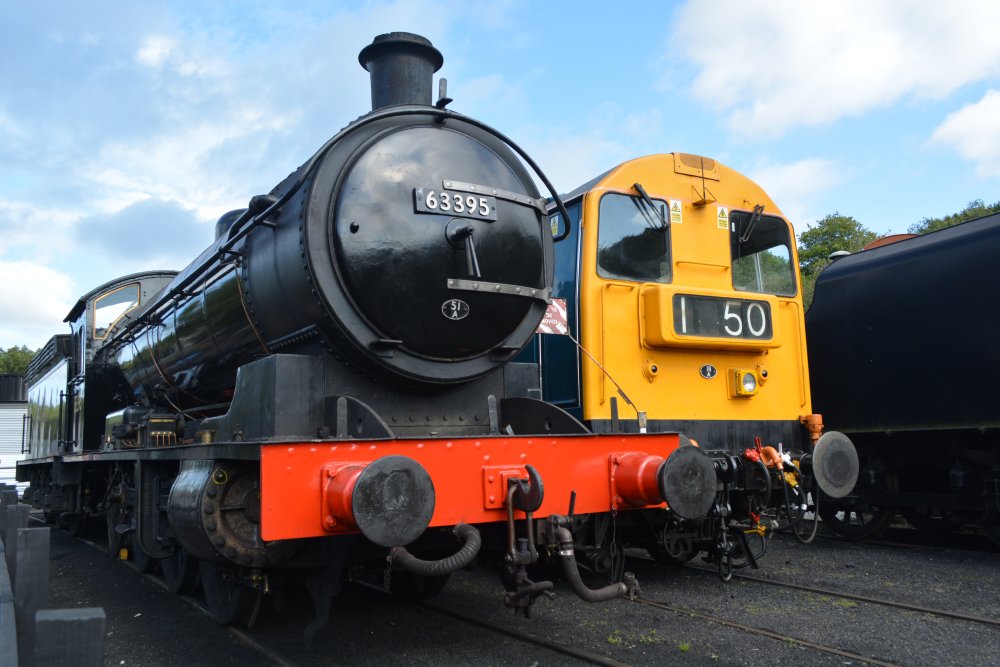Q6 0-8-0 freight locomotive BR 63395 parked up at Grosmont depot hoping to be part of the NYMR Steam Gala September 2021.