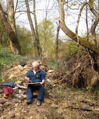 Working in Riccal Dale near Helmsley, Peter M. Hicks, Northern landscape and seascape artist, Danby, North Yorkshire