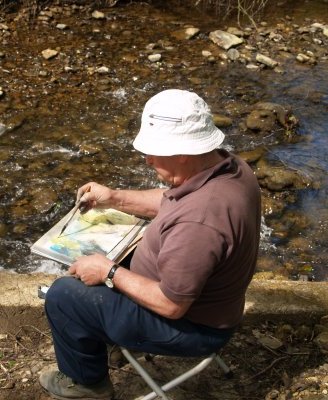 Working in Riccal Dale near Helmsley, Peter M. Hicks, Northern landscape and seascape artist, Danby, North Yorkshire